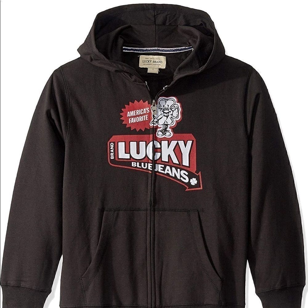 Lucky Brand Boys' Long Sleeve Solid Zip Up Hoody